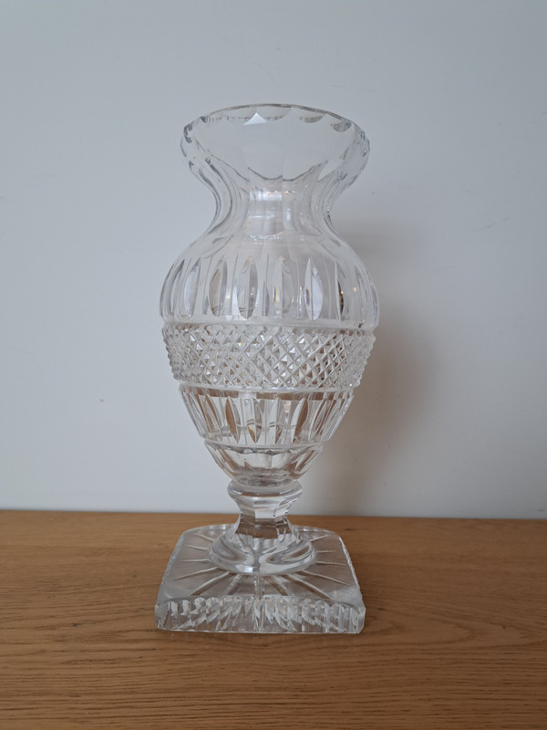 Baccarat Ou Saint Louis , Baluster Vase , Cut Crystal , Charles X , Early XX°.