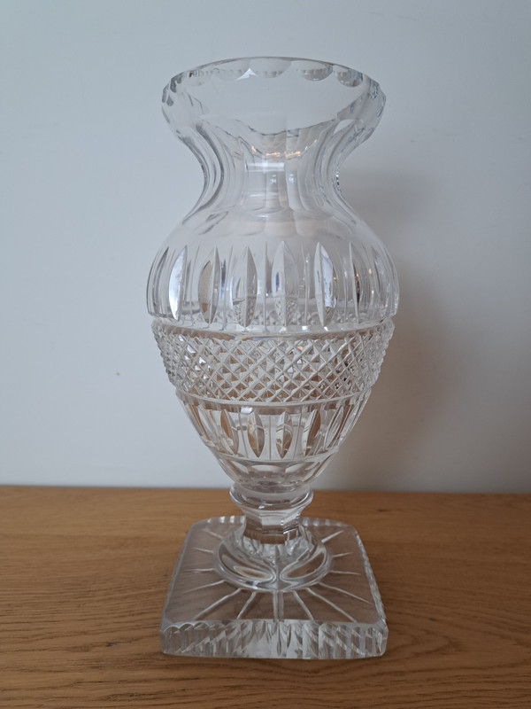 Baccarat Ou Saint Louis , Baluster Vase , Cut Crystal , Charles X , Early XX°.