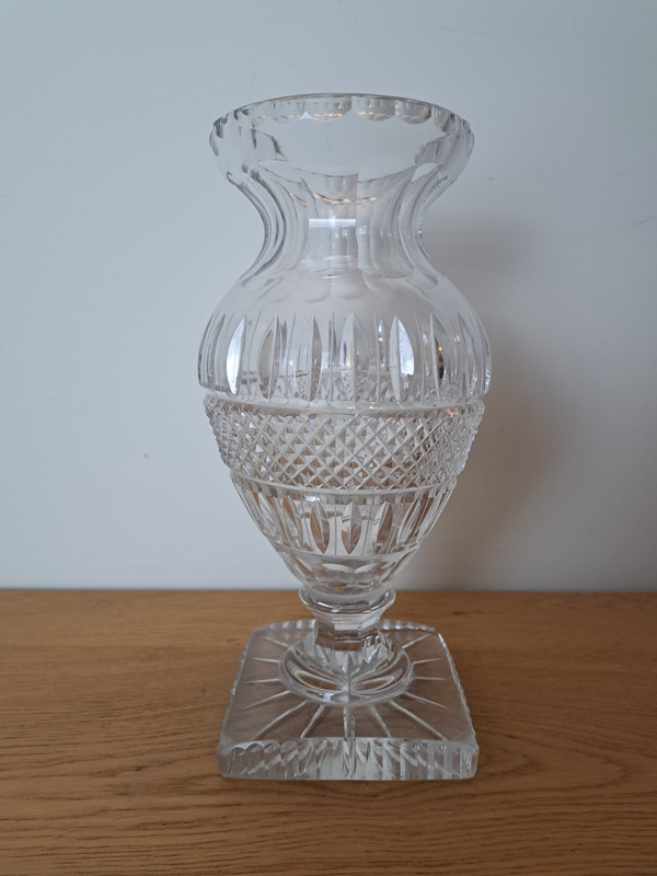 Baccarat Ou Saint Louis , Baluster Vase , Cut Crystal , Charles X , Early XX°.