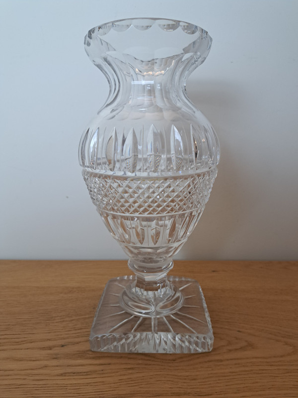 Baccarat Ou Saint Louis , Baluster Vase , Cut Crystal , Charles X , Early XX°.