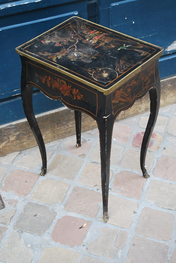 Petite Table époque Louis XV , Décor Aux Chinois  XVIIIe siècle