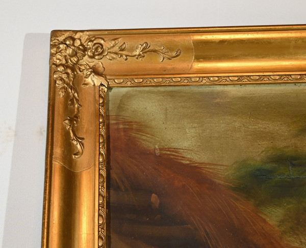 Gilded Wood Trumeau Mirror, Restoration period - Early 19th century