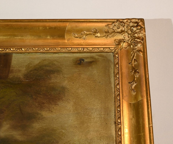 Gilded Wood Trumeau Mirror, Restoration period - Early 19th century