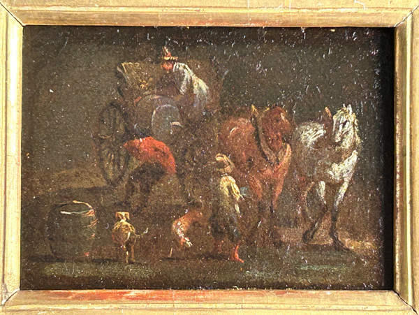 Small Oil On Canvas from the 17th century