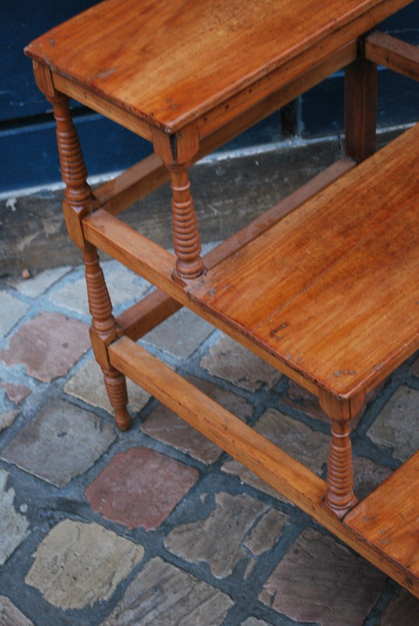 Library Step Stool In Natural Wood, 19th Century