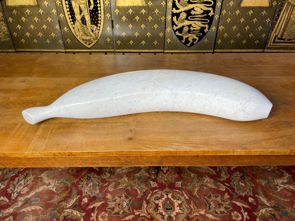 Banana" Marble Sculpture signed "Jouridan