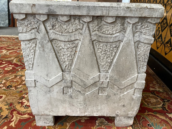 Large Art Deco Cement Pot Cover