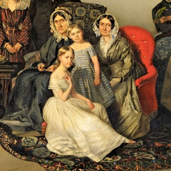 Portrait de la famille de Dutchess Adèle Ozarowska  Huile sur toile Georg von Bothmann (1810-1891) 