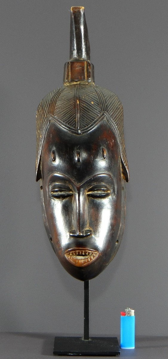 Côte d'Ivoire, Peuple Gouro, Années 1940/1950, Masque Féminin De Danse Gu En Bois Dur.