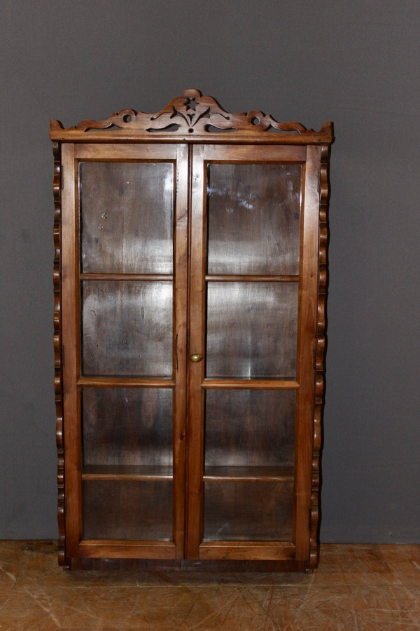 Walnut display cabinet XIX