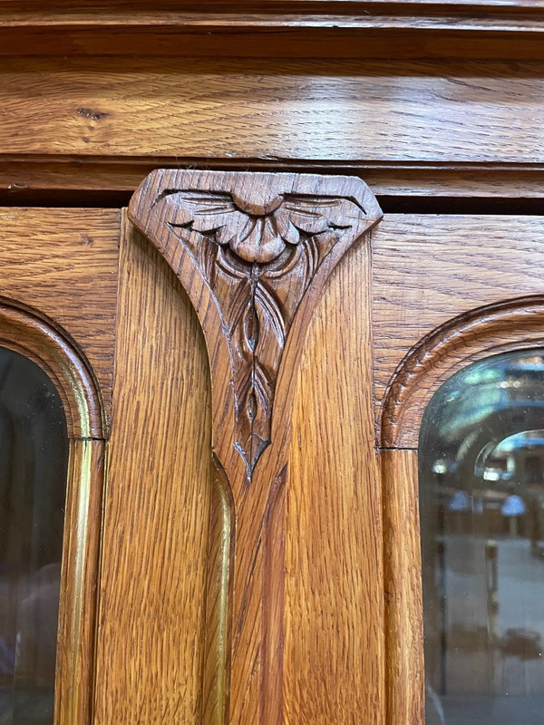 Libreria - Vitrine En Chêne Massif époque Art Nouveau