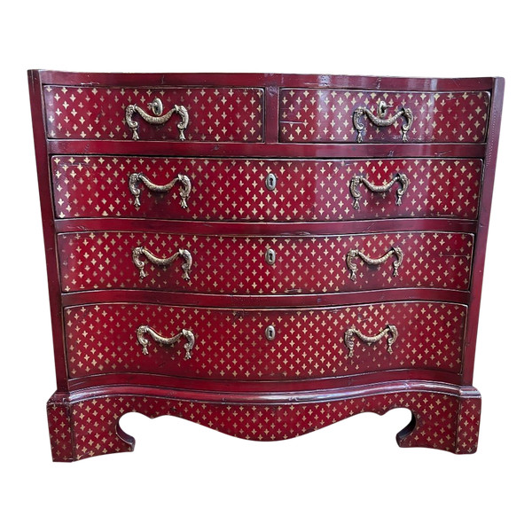 English Style Chest of Drawers with Lilies