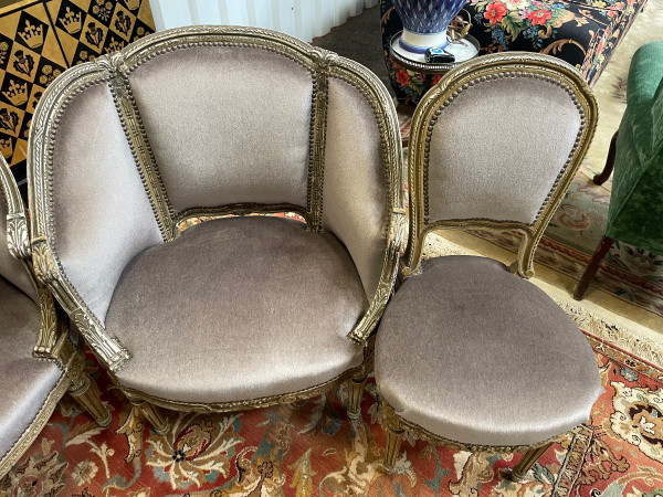 Living room Corbeille sofa - armchairs - bergères De Style Louis XVI