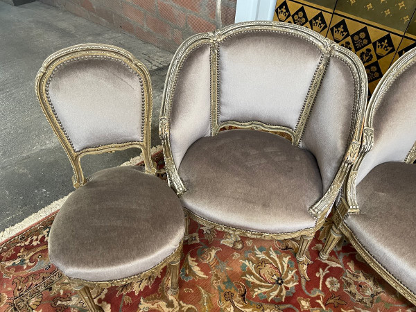 Living room Corbeille sofa - armchairs - bergères De Style Louis XVI