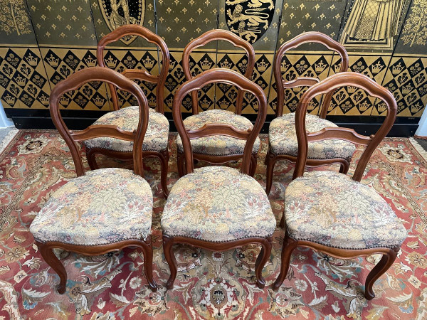 Suite De 6 Chaises Louis Philippe En Acajou