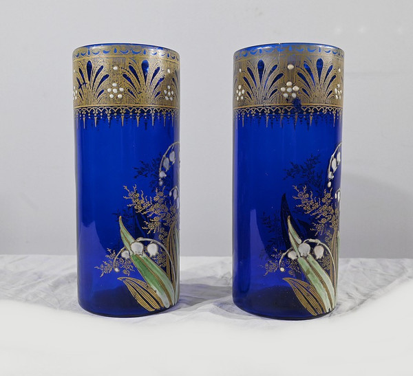 Pair of Legras Vases “Les Muguets”, Art Nouveau – Late 19th Century