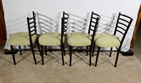 Suite de 4 Chaises Scandinaves en Bois teinté – 1960