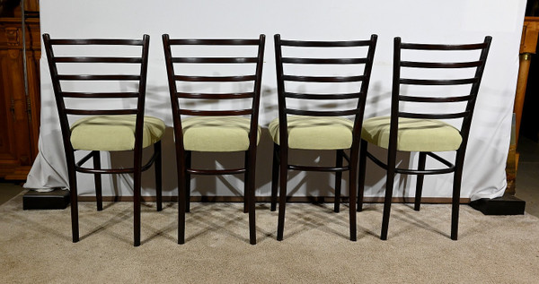 Suite de 4 Chaises Scandinaves en Bois teinté – 1960