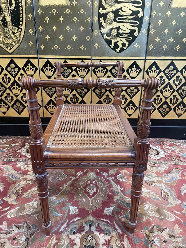 Louis XVI Style Cane Piano Bench Seat