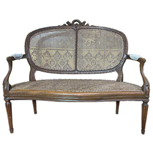 Banquette En Cannage De Style Louis XVI