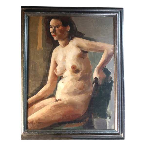 “Nude” Painting Signed René Guinand (1892-1983)