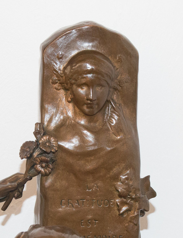 Bronze „Le Souvenir“, signiert E Picault, Ende des 19. Jahrhunderts