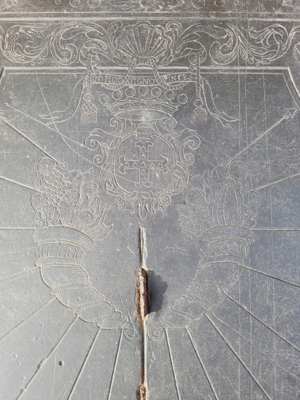 Slate Sundial, Decorated And Dated 1704