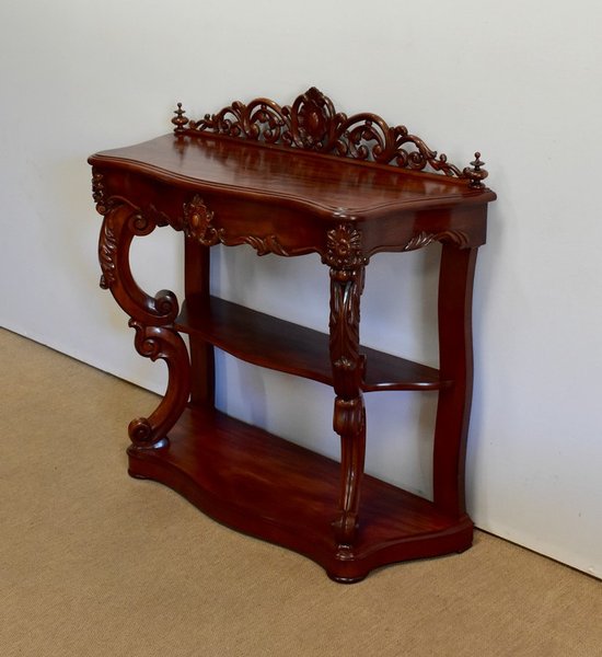  Serving Console in Solid Mahogany, Napoleon III Period - Mid 19th Century