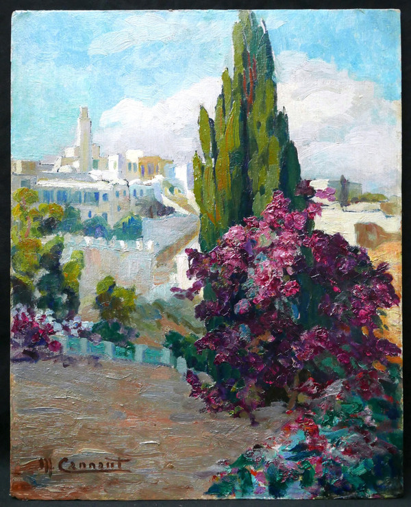 Micheline CANNAUT-UTZ, Landscape at Sidi Bou-Saïd in Tunisia