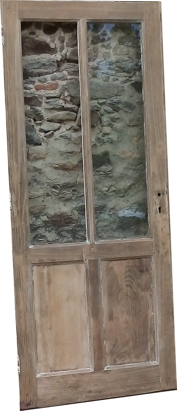 Antique Oak Two-panel Entrance Door With Frame Ready to Install