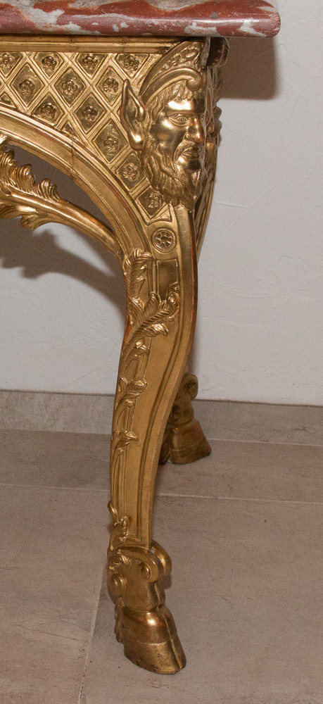 Regency Period Carved And Gilded Wood Console