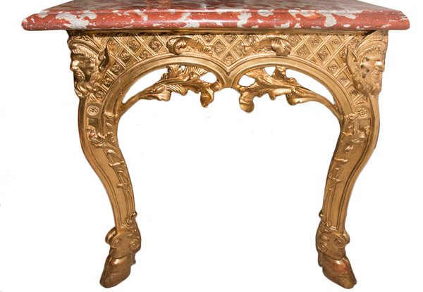 Regency Period Carved And Gilded Wood Console