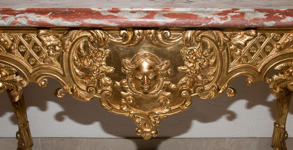 Regency Period Carved And Gilded Wood Console