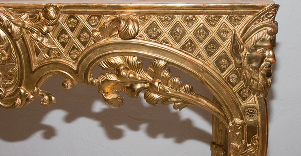 Regency Period Carved And Gilded Wood Console