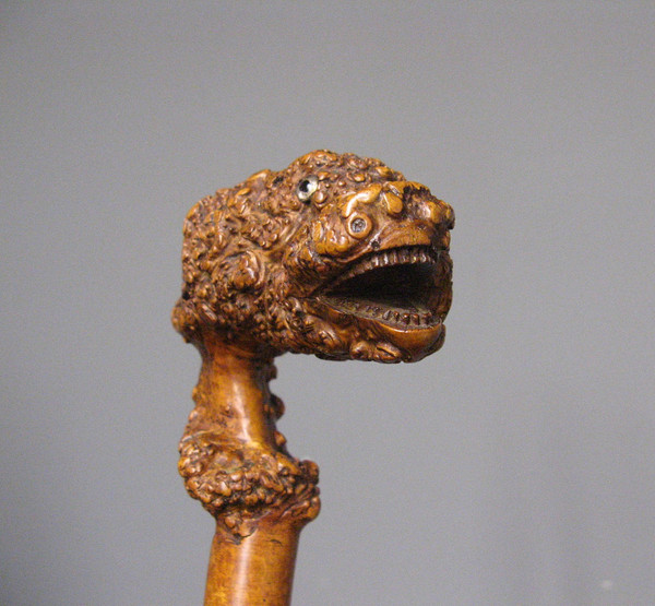 Carved Root Cane. Folk Art Cane with Monster Head.