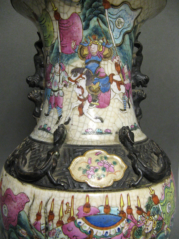 Grande vaso cinese in ceramica incrinata di Nanchino del XIX sec. Famiglia Rose.