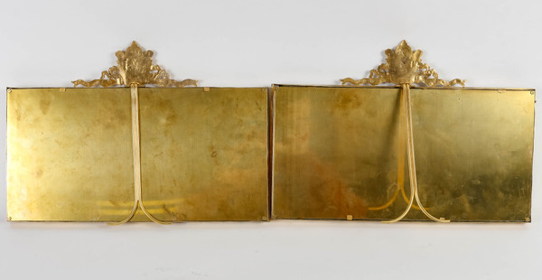 A pair of late 19th century gilt bronze picture frames