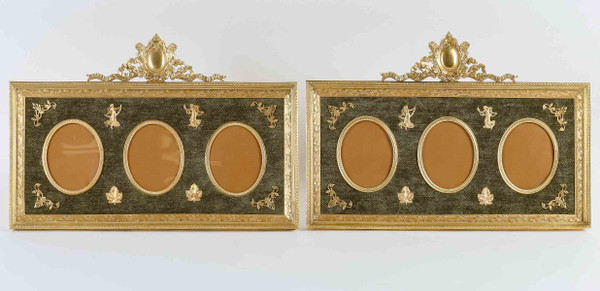 A pair of late 19th century gilt bronze picture frames