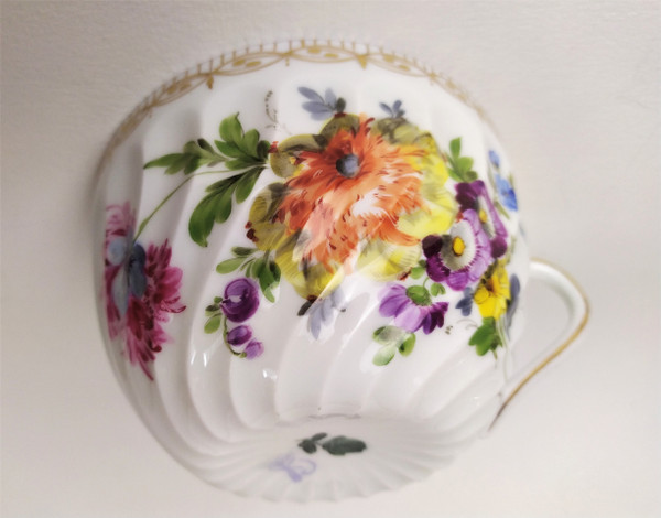 Tasse Dejeuner Avec Soucoupe En Porcelaine Dresden 