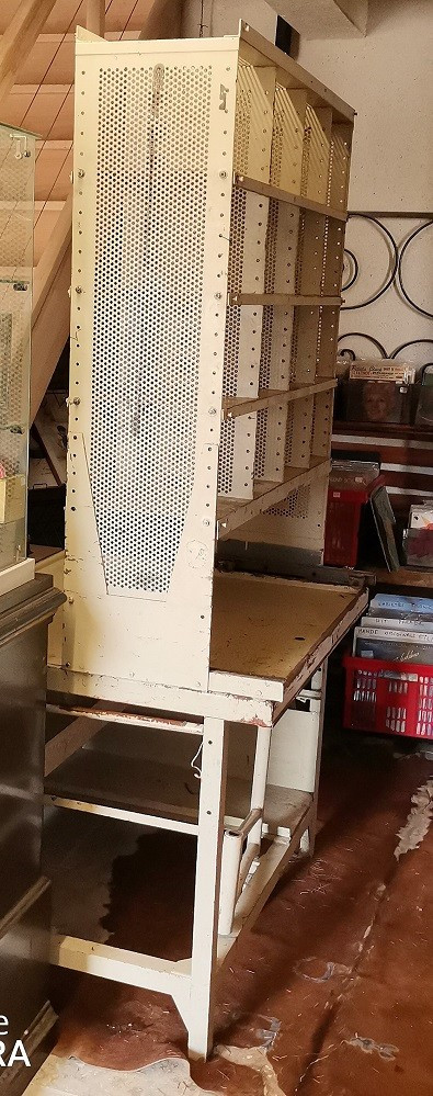 Beautiful Post Office sorting rack with 16 industrial compartments