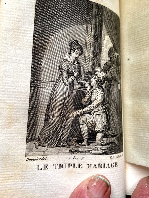 Charmant ensemble 4 + 5volumes in 16 Détouche et d'Harleville, théatre de 1820 à Paris