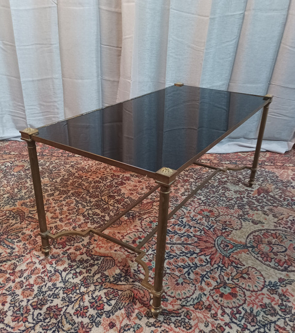 Maison Jansen vintage brass and glass coffee table