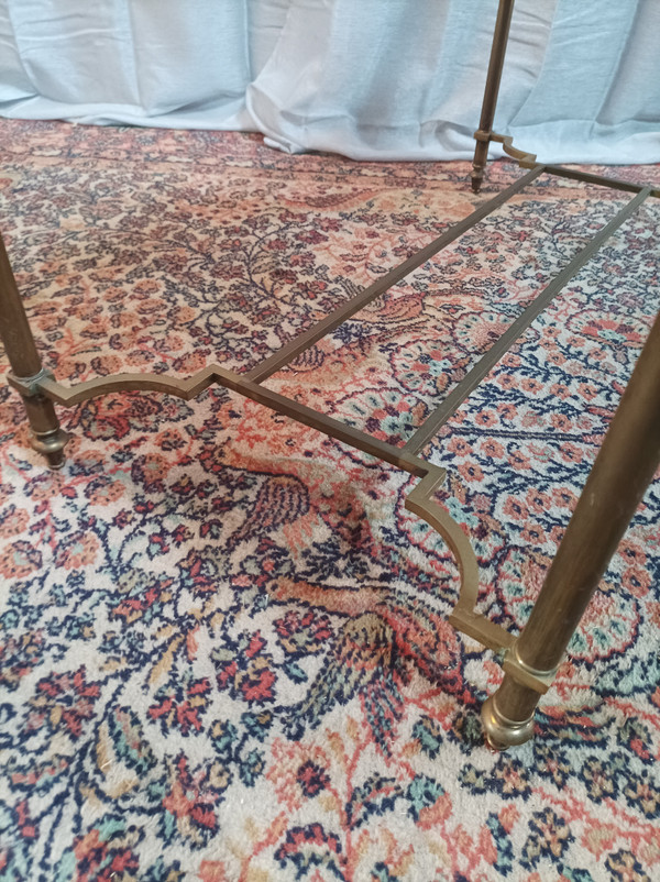 Maison Jansen vintage brass and glass coffee table