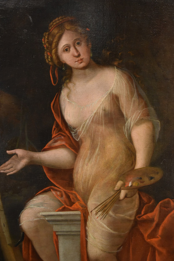 Mattheus Terwesten (La Haye, 1670 - 1757), Jeune Femme Comme Allégorie De La Peinture