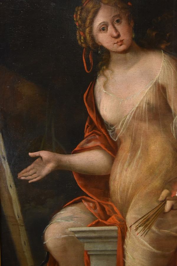 Mattheus Terwesten (La Haye, 1670 - 1757), Jeune Femme Comme Allégorie De La Peinture