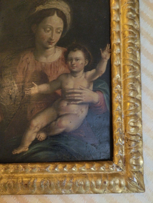 Virgin and Child - Oil On Copper - Antwerp School - 17th C.