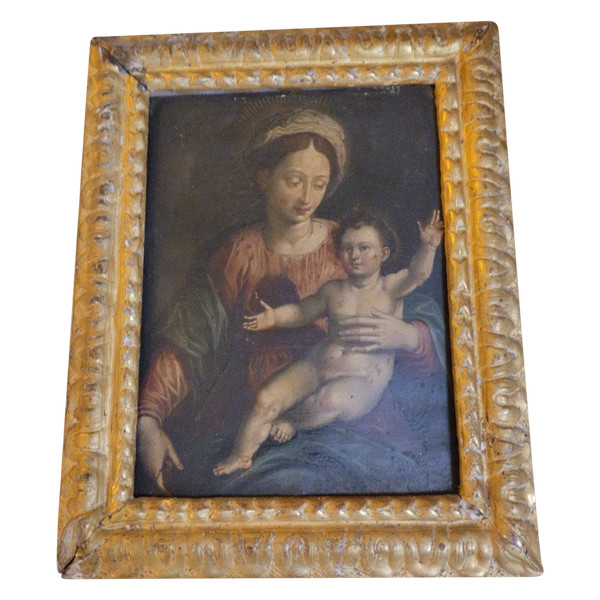 Virgin and Child - Oil On Copper - Antwerp School - 17th C.