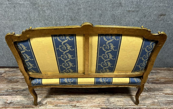 banquette de style louis XV en bois doré époque XXeme siècle