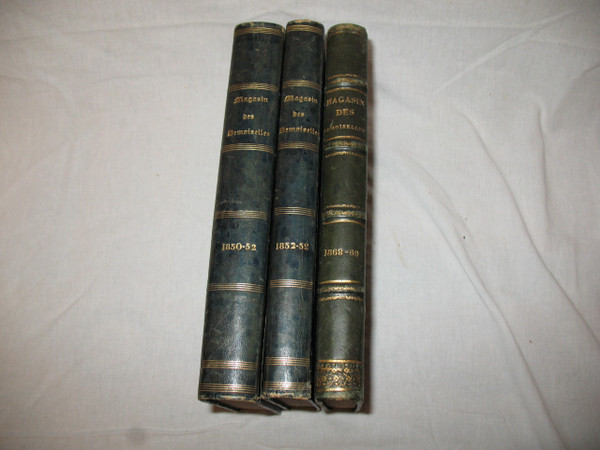 Magasin des demoiselles 3 complete volumes with color plates fashion engravings 1850 to 69