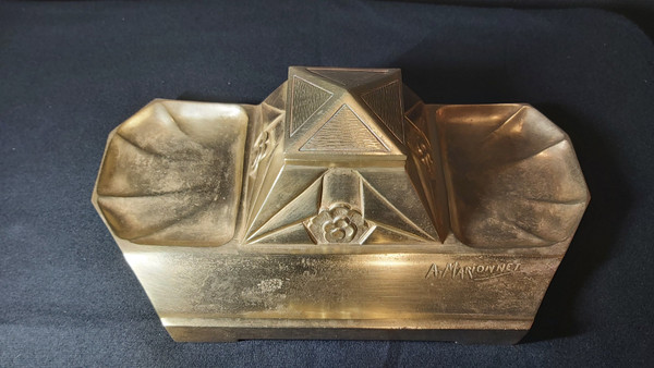 Bronze inkwell signed A. MARIONNET